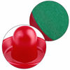 Picture of URATOT Air Hockey Pushers and Air Hockey Pucks Air Hockey Paddles, Goal Handles Paddles Replacement Accessories for Game Tables(4 Pushers, 8 Red Pucks and 8 Green Pads)
