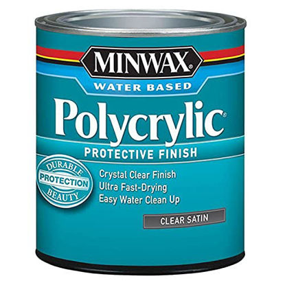 Picture of Minwax 233334444 Polycrylic Protective Wood Finish, Clear Satin, ½ Pint