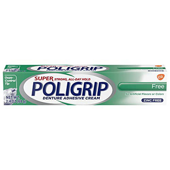 Picture of Super Poligrip Additive Free - Zinc Free Denture and Partials Adhesive Cream - 2.4oz