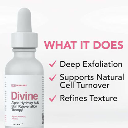Picture of Glycolic Acid 40% (Professional Chemical Peel) Pro Strength Alpha Hydroxy Acid Skin Peel - Intense Anti-Aging Treatment For Wrinkles, Fine Lines, Brown Spots, and Acne Scarring