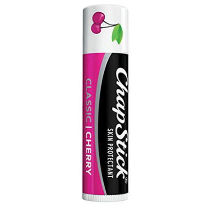 Picture of ChapStick Classic (1 Blister Pack of 3 Sticks, Cherry Flavor) Skin Protectant Flavored Lip Balm Tube, 0.15 Ounce Each, 3 Count (Pack of 1)