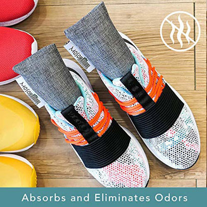 Picture of MOSO NATURAL: The Original Air Purifying Bag for Shoes, Gym Bags and Sports Gear. an Unscented, Chemical-Free Odor Eliminator (Charcoal)