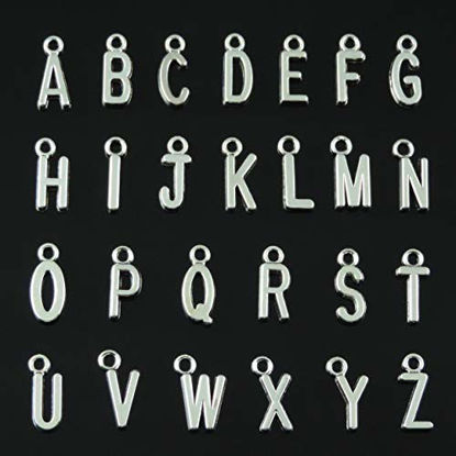 Picture of 130pcs/5Set ABC Letter/Alphabet A-Z Letter Charms Pendant Loose Beads Set for Jewelry Making