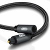 Picture of Optical Extension Cable Male to Female Coupler CableToslink Audio Cable Nylon Braided Jacket 24K Gold-Plated Fiber Digital Extension Adapter Cable for Home Theater Sound bar TV PS4 Xbox (3.3ft)