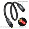 Picture of Optical Extension Cable Male to Female Coupler CableToslink Audio Cable Nylon Braided Jacket 24K Gold-Plated Fiber Digital Extension Adapter Cable for Home Theater Sound bar TV PS4 Xbox (3.3ft)