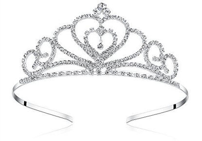 Picture of Lovelyshop Rhinestone Crystal Tiara-Wedding Bridal Prom Birthday Pegeant Prinecess Crown (Heart