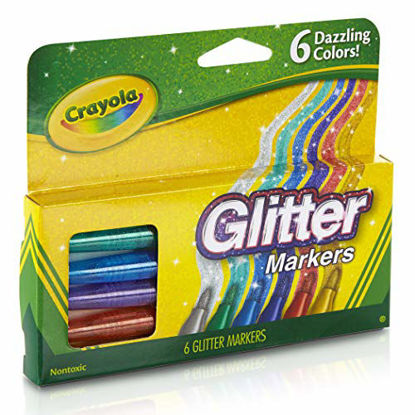 Picture of Crayola Glitter Markers, Assorted Colors, Gift, 6 Count (58-8629)