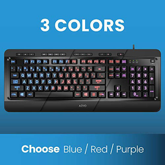 GetUSCart Azio Large Print Keyboard USB Computer Keyboard with 3
