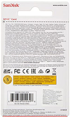 Picture of SanDisk Flash 16 GB SDHC Flash Memory Card SDSDB-016G (Label May Change)