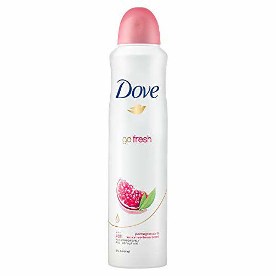 Picture of Dove Deodorant Anti-Perspirant Spray - Go Fresh Pomegranate & Lemon Verbana Scent 8.45 Oz (250 ML) Spray