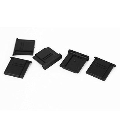 Picture of uxcell Plastic Dgital DSLR Camara Hot Shoe Level Cover Portector Black 5Pcs