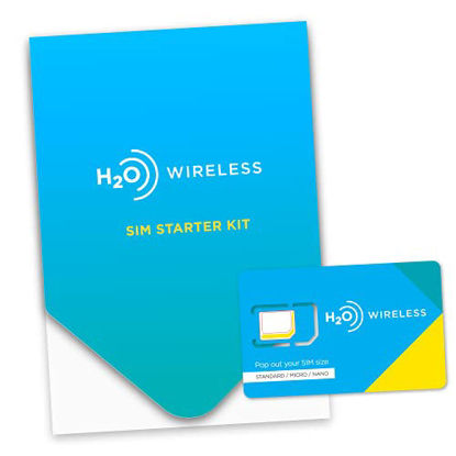 Picture of H2O Wireless 3-in-1 SIM Starter Kit for Unlocked Phones - Upgraded Plans 2021