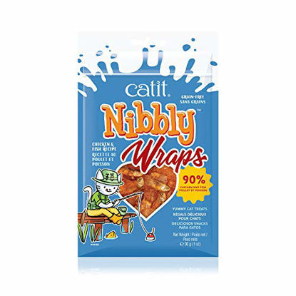 Picture of Catit Nibbly Wraps, Grain-Free Cat Treat, Chicken & Fish Recipe, 1.06 oz.