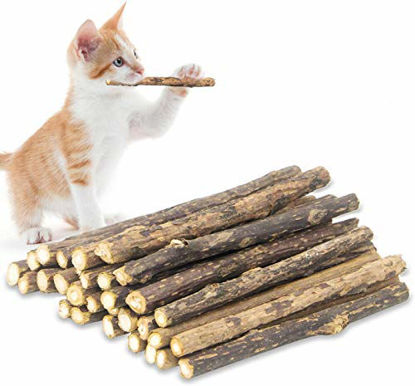 Picture of QUTOP 24 Pcs Cats Silvervine Sticks, Matatabi Natural Catnip Sticks Cat Chew Toy Teeth Molar Cat Sticks Chew Treats Toys