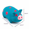 Picture of Chiwava 6 Inch Grunting Latex Rubber Dog Toy Polka Dot Pig for Medium Dogs Squeeze Interactive Play Color Blue