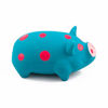 Picture of Chiwava 6 Inch Grunting Latex Rubber Dog Toy Polka Dot Pig for Medium Dogs Squeeze Interactive Play Color Blue