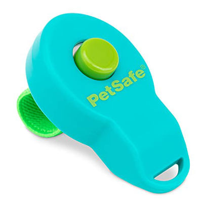 Picture of PetSafe Clik-R Dog Training Clicker - Positive Behavior Reinforcer for Pets - All Ages, Puppy and Adult Dogs - Use to Reward and Train - Training Guide Included - Teal