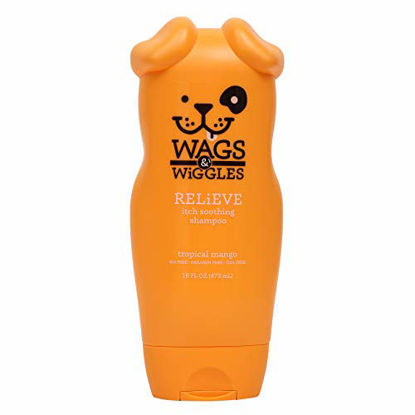 Picture of Wags & Wiggles Relieve Anti-Itch Dog Shampoo | Shampoo for Dogs with Itchy Skin | Mango, 16 Ounces