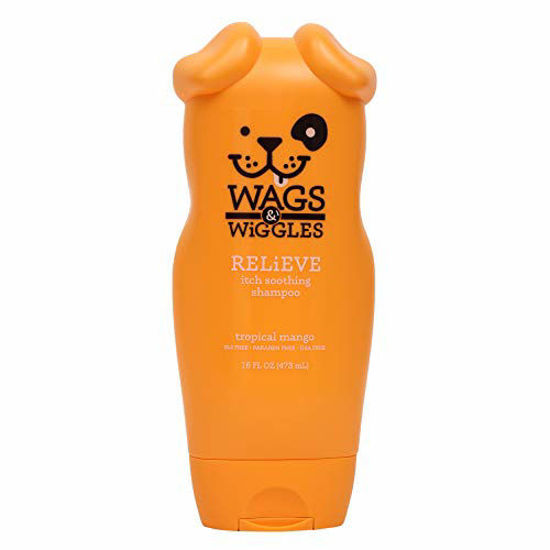 Picture of Wags & Wiggles Relieve Anti-Itch Dog Shampoo | Shampoo for Dogs with Itchy Skin | Mango, 16 Ounces