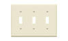 Picture of ENERLITES Triple Toggle Light Switch Wall Plate, Gloss Finish, Standard Size 3-Gang 4.50" x 6.38", Unbreakable Polycarbonate Thermoplastic, 8813-LA, Light Almond