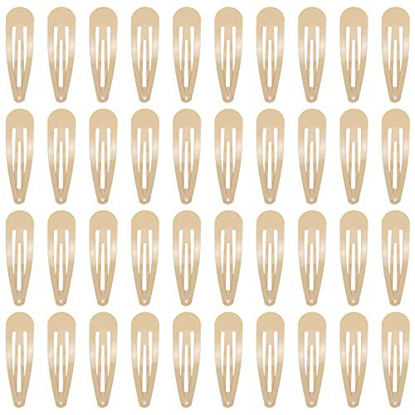 Picture of 40 Counts Colorful Metal Snap Hair Clips 2 Inch Barrettes for Women Accessories (taupe)