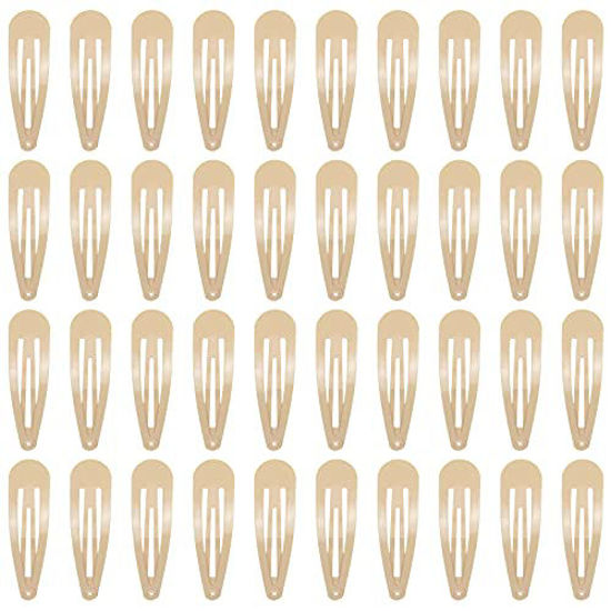 Picture of 40 Counts Colorful Metal Snap Hair Clips 2 Inch Barrettes for Women Accessories (taupe)
