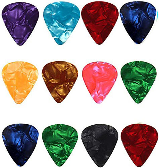 Picture of 12 pcs Guitar Picks Multi Color Includes Thin, Medium, Heavy Felt Picks with Case for Acoustic Classical Electric Ukulele Guitar Bass by KAOLALA