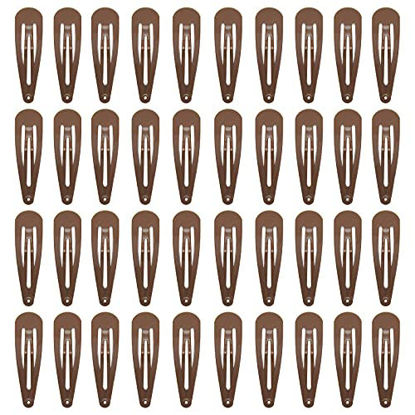 Picture of 40 Counts Colorful Metal Snap Hair Clips 2 Inch Barrettes for Women Accessories (brown)