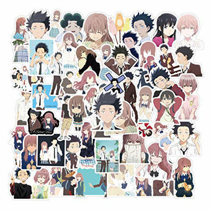 Picture of 50PCS A Silent Voice Stickers for Water Bottle,Japanese Anime The Shape of Voice Stickers Waterproof Bike Skateboard Luggage Decal Graffiti Patches Decal (A Silent Voice)