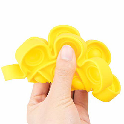 Picture of ?Update 2021? Sensory Fidget Toys Flower Pop Push Bubble Special Needs Toys for Kids Food Grade Silicone Relieving Stress Toys for Adults Just Bubble Game Sensory Toy for Anxiety (Yellow Flower)