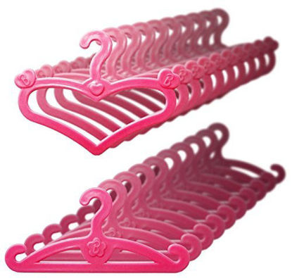 Picture of Qiyun R4I020181206 Pink Plastic Hangers, Fits 11.5" Barbie Dolls Clothes (Pack of 20)