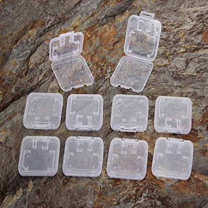 Picture of AKOAK 10pc Collection Clear Plastic Memory Card Case Holder for SD SDHC and Micro SD Memory Card