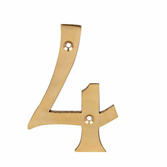 GetUSCart- Skandh Solid Brass 4 inch Yellow House Address Numbers 4 ...