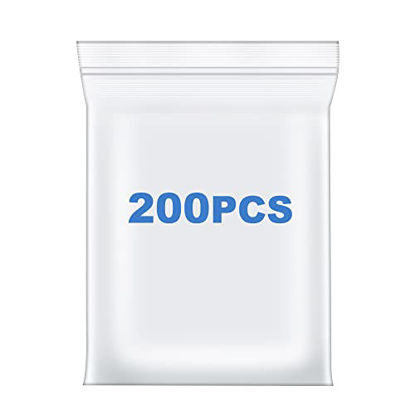 Picture of 200 PCS 1.5" x 1.5" Thick 2.4 Mil Small Clear Zip Poly Bags Plastic Reclosable Zip Seal Lock Bags Necklace Ring Coin Beads Jewelry Pill Zipper Bag