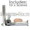 Picture of (10) M6-1.00 x 45mm (PT) - Stainless Steel Flat Head Socket Caps Screws Countersunk DIN 7991 - A2-70/18-8 - MonsterBolts (10, M6 x 45mm)