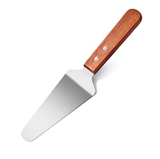 Picture of New Star Foodservice 36251 Wood Handle Pie Server, 10-Inch, Silver