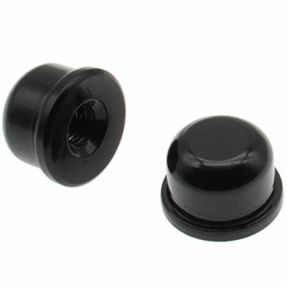 Picture of 1/4-27 Lamp Finials Caps,FDXGYH 2 pcs Lamp Finials Caps Tapped of Tops for Lamp Shade Holder Harp(Black)