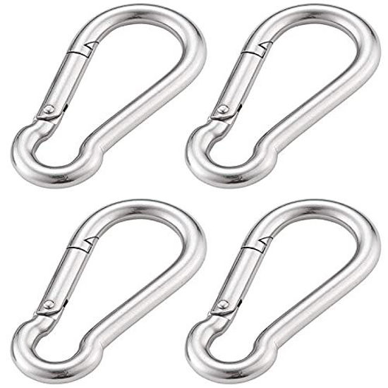 3 Inch Spring Snap Hook 304 Stainless Steel Quick Link Lock Fastner Hook  for Boating and Heavy Duty Use, 265 lbs Maximum Capacity, 4 Pcs