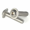 Picture of M4-0.7 x 8mm Flanged Button Head Socket Cap Screw Bolts, 304 Stainless Steel 18-8, Allen Socket Drive, Bright Finish, Fully Machine Threaded, Pack of 100