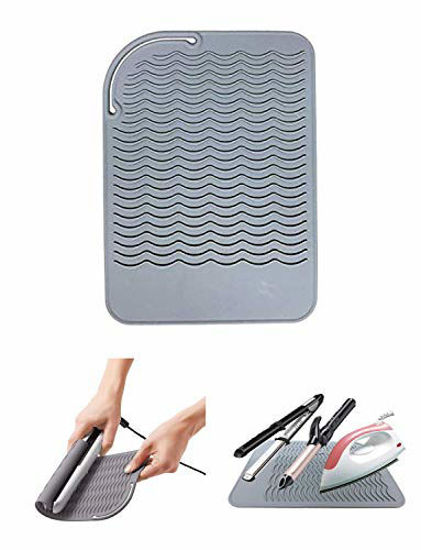 Blue Heat Resistant Mat for Hair Styling Tools, 9