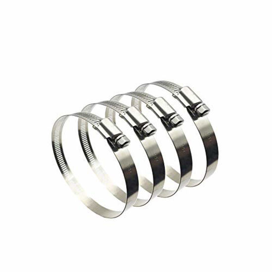 GetUSCart EesTeck 4Pcs 2.5" Adjustable 304 Stainless Steel Duct Clamps