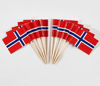 Picture of JAVD CYPS 100 Pcs Norway Flag Norwegian Toothpick Flags, Small Mini Stick Cupcake Toppers Norwegian Flags,Country Picks Party Decoration Celebration Cocktail Food Bar Cake Flagsflag (Norway)