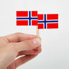 Picture of JAVD CYPS 100 Pcs Norway Flag Norwegian Toothpick Flags, Small Mini Stick Cupcake Toppers Norwegian Flags,Country Picks Party Decoration Celebration Cocktail Food Bar Cake Flagsflag (Norway)