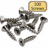 Picture of #6 x 5/8" Nickel Plated Flat Head Screws - #2 Philips Drive - Ideal for Installation of Cabinet Hinge & Drawer Slides - 100 Screws