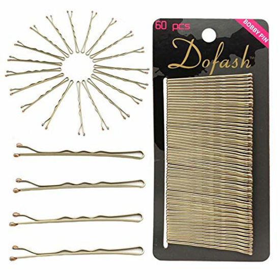 Picture of Dofash Wavy Blonde Bobby Pins on Card 5CM/2INHairpins Decorative Hair Accessories for Women - 60 Count