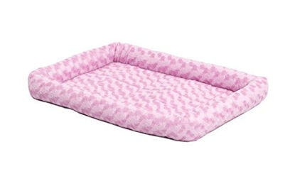 Picture of 18L-Inch Pink Dog Bed or Cat Bed w/ Comfortable Bolster | Ideal for "Toy" Dog Breeds & Fits an 18-Inch Dog Crate | Easy Maintenance Machine Wash & Dry | 1-Year Warranty