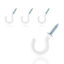 Picture of PHITUODA 50Pcs 3/4-Inch Cup Hooks Ceiling Hooks, Plastic-Covered Metal Screw-in Hooks, White