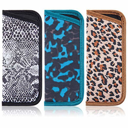 Picture of Small Size Glasses Pouch, Leopard Grain Soft Neoprene Protective Eyeglasses Case for Small Size Eyewear Slim Storage Bag