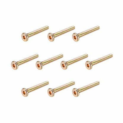 Picture of uxcell M6x40mm Furniture Screw Hex Socket Machine Screws Zinc Plated Fasteners Bolts Full Thread Carbon Steel 10Pcs
