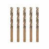 Picture of 3.3mm Metric M35 Cobalt Steel Extremely Heat Resistant Twist Drill Bit of 5pcs with Straight Shank to Cut Through Hard Metals Such as Stainless Steel and Cast Iron, 5% Cobalt M35 Grade HSS-CO